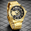 SMAEL Fashion Gold Relojes para hombre Acero inoxidable Impermeable